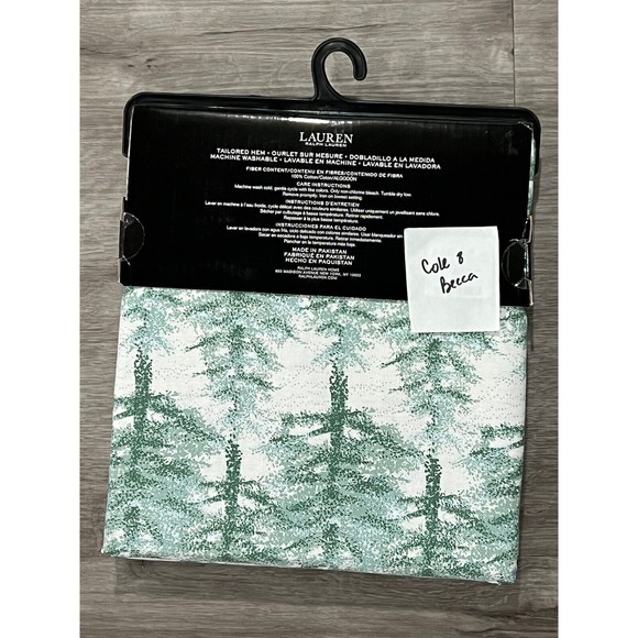 Ralph Lauren Cotton Fabric Shower Curtain Evergreen Trees Green Farmhouse 70x72 - Picture 4 of 6